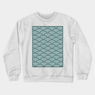 Seigaiha Waves Japanese Pattern Forest Green Crewneck Sweatshirt